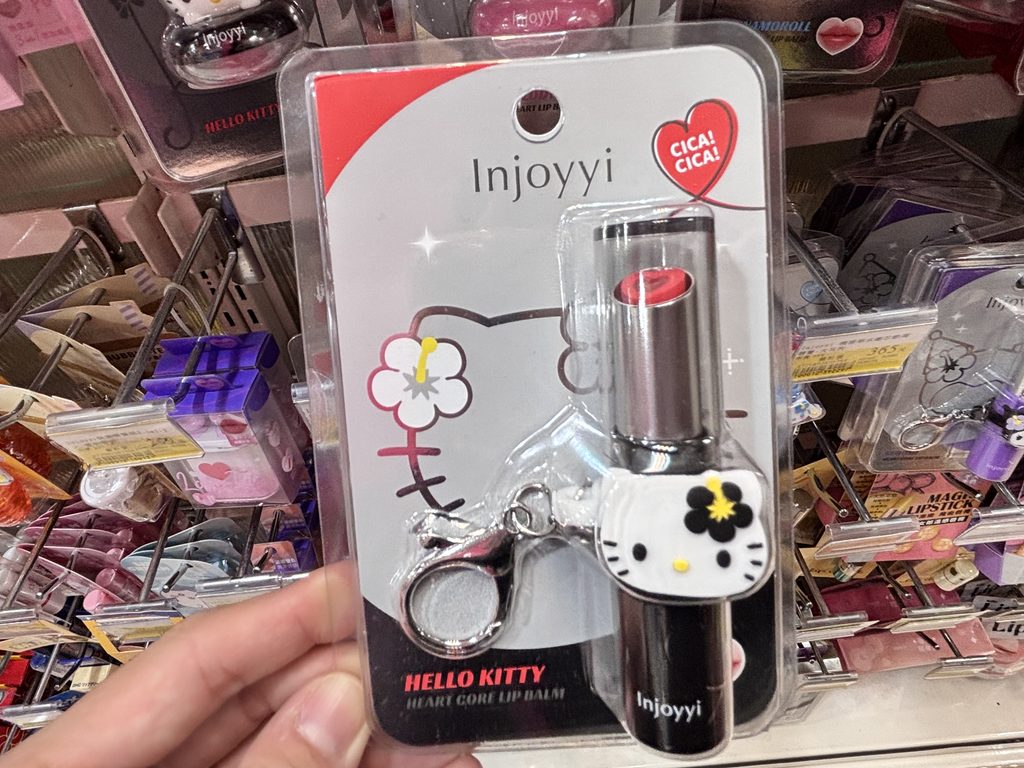 POYAで売っているInjoyyiのサンリオリップ（キティ・マイメロ・シナモン・クロミ）