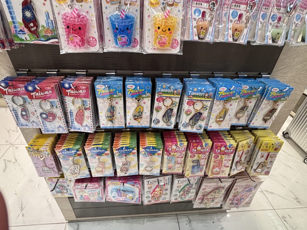 タピオカや台湾の形のキーホルダー売り場